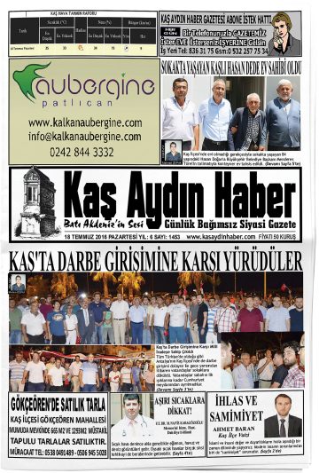 Manşet görseli: Kaş Aydın Haber